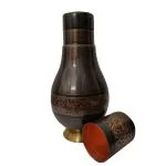Mr. Copper King Antique Engraved Copper Water Surahi Matka Bed room Jar _1300Ml