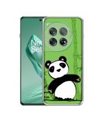 Casotec Panda with Bamboo Printed Silicon Soft TPU Back Case Cover for OnePlus 12R 5G