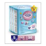 KUCHI-KUCHHI Baby Diaper Pants| Wetness Indicator| Bubble Sheet| Small| 4-8Kg| Pack-3 - S (30 Pieces)