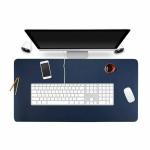 REZEK Blue Rectangular Faux Leather Office Desk Pad (30.9 L x 5.9 W x 5.8 H)