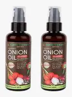 EARTH THERAPY Organic Onion Hair Oil with 14 essential Oil Set of 2 x 100ml|Total Haircare Solutions