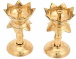 Fashion Bizz Gold Brass Table Diya Set 3 x 0.5 cm ,Pack of 2