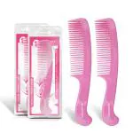 Majestique round Colorful handle comb Styling Essentials Round Handle Comb Pocket Comb best for men and women detangling and hair styling - 2Pcs Multicolor