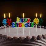 Festiko Frozen Theme Happy Birthday Candle For All 1st, One, 6, Half Months Birthday Decoration Cake Cutting Or Romantic Surprise Decoration (Happy Birthday Balloon Candle)