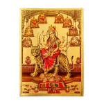 Hawai Goddess Nav 9 Durga Sherawali Gold Plated Foil Poster 8x12 inch SFDI500_NOF