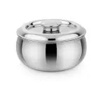 Artec 1000ml Hot Delight Double Wall Stainless Steel Belly Shape Casserole, Insulated Thermal Serving Bowl, Elegant Hot Pot Food Warmer, Self Locking Press Lid, Hot Food Upto 8 Hour (Silver)