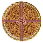 Sindhi Dry Fruits Gift Pack Containing Almonds in a Fancy Decorative Tray, 800 Grams Net Material, Weight of Tray Not Included, Ideal for Gifting, Get Together, Festivals and Achievements