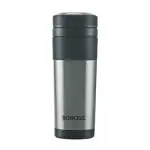 Borosil Hydra Silver Travelmate 350 ml Stainless Steel Double Wall Vacuum Insulated Travel Mug | 8 Hours Hot & 14 Hours Cold
