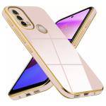 Mr Case 6D Chrome Back Cover Case For Motorola Moto E40 | ( Gold Plated Frame | Glossy Backside -Pink )