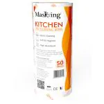 MasKing Orange Kitchen Tissue, Swipe, Towel Roll Multi-Purpose Dry Cleaning Roll Reusable Washable Easy to use Cleaning Tissue Household Sheet (50 Pulls Per Roll) Pack of 01