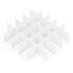 LEAWALL Adjustable White Plastic Grid Drawer Dividers for Socks, Underwear, Lingerie, Makeup, Lipstick, Kitchen Household Storage 31 x 7 x 1 cm Pack of 24