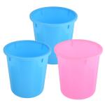 Kuber Industries Dustbin | Open Dustbin | Plastic Garbage Dustbin | Dustbin for Kitchen | Dustbin for Bathroom | Office Dustbin | Plain Sada Dustbin | 5 LTR | Pack of 3 | Multi