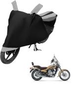 Auto Hub Bike Cover for Bajaj Avenger 220 Cruise , Dustproof UV Protection water resistant Custom Fit Cover-(Black-Silver )