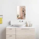 WallWear Self Adhesive Plastic Oval Mirror for Wall Stickers (30x20) cm Frameless Flexible Mirror for Bathroom | Bedroom | Living Room (WS| Curve Rectangle) Mirror Wall Decor