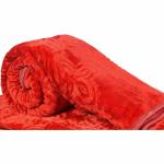 Goyal's Red Floral Super Soft Mink Double Bed Blanket (87 x 85 Inch)