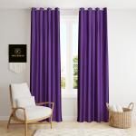 Dc Decastle Plain Solid Polyester Curtains (Purple) (213* 121 cm) (pack of 2)