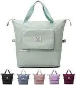 eHOME Multipurpose Foldable Travel Duffel Bag Lightweight Carry On Luggage Bag for Women and Men, Waterproof Multipurpose Sport Duffle for Sports, Gym, Vacation, Shoe Compartment (Multicolor)