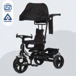 Dash Punch 4 in 1 Baby Tricycle for Kids,Tricycle, Children Cycle, Tricycle for Kids for 1 Years+ with UV Protection Canopy & Parental Adjustable Push Handle (Capacity 25Kg | Black)