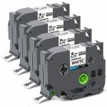 HAIDERY HARDWARE AUTM Unismar Multicolor Tz Tape Laminated Compatible Label Tape Replacement for Brother P Touch Tze-241 Tze241 for PTD400AD PT-D600 PT-P700 PT-1810 PT-1880 PT-2730 Printer (3.4 x 26.2)(18mmx 8m) ( Pack of 4)