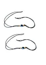 Astroghar Adjustable Thread Anklets With Evil Eye Charm For Women And Girls (Pack Of 2)