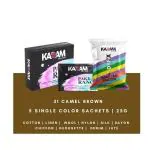 Kadam Pakka Rang Fabric Dye Colour | 25G Pack | Includes Dyfix Color Fixer | Permanent Fabric Dyes For Old Faded Jeans And Clothes (Camel Brown) Camel