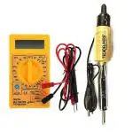 Techdelivers Soldering Iron Kit With Multimeter, Iron Flat Tip - 35 Watts (Set Of 2)