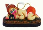 Niharika Collections Multicolour Earthenware Handmade Bal Hanuman Hugging Shiva Terracotta - 19x10x11 cm