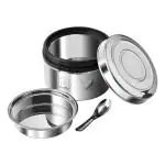 NanoNine Local Byte Round Stainless Steel Double Wall Insulated Lunch Box 450 ml