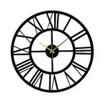 TW TICKER Metal Wall Clock for Living Room & Home (Black, 60 cm)
