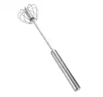 KitchenFest Egg Beater Whisk Stainless Steel Semi-Automatic Spin, Stirrer for Eggs, Cream, 12 Inch