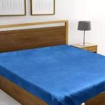BALLEY Dark Blue Polyvinyl Chloride Double Bed Mattress Protector (6.5 x 6 feet )