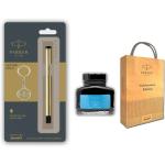 Parker Vector Gold GT Fountain Pen + Quink Ink Bottle - Blue (30ML)