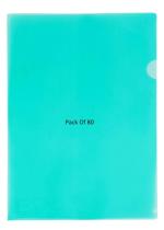 Shining Zon L Folder File A4 Size Durable Clear Transparent Plastic File Folders Paper Holders Organizer Document Sleeves for Protection Suitable for School, Offices & Projects (Pack of 80 Green Colour)