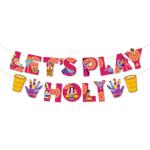Festiko 1 Pc Let's Play Holi Banner for Holi Decoration (Design - 1), Happy Holi Decorations, Holi Party Decoration