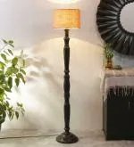 Devansh 40 W Brown Wood Floor Lamp