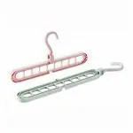 MSclassy Folding Hangers for Clothes, Magic Space Saving Hangers for Wardrobes with 9 Holes