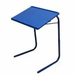 Dozzer Multipurpose Laptop Table Mat Finish Top Work at Home Study Foldable Utility Mate Table (Blue)