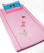 BLOOMING BUDS Cotton Embroidered Baby Sheet with Pillow Cover, Pink (0 to 14 Years) L 228 x B 152 cm