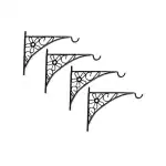 GARDEN KING Flower Design Wall Bracket for Hanging Baskets (Black, Set of 4 PCs)