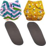 Swito Mart Infant Baby Reusable Cotton Pocket Diaper And Cotton Insert Adjustable Washable Wet Free Pack Of 2 ()