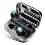 KARIMOTECH Wireless Earbuds with Power Bank M10 Bluetooth 5.1 Earbuds in-Ear TWS Stereo Headphones with Smart LED Display Charging Case Smart LED Display Charging Case- Black