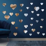 Ashamohar Love Wall Stickers for Home Decoration for Hall, Living Room Girls Boys Room Self Adhesive Sticker Silver (Pack of 1)