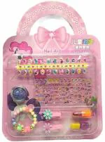 Preili's Pink Nail Art Kit Make Up For Kids