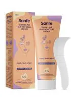 Sanfe Hair Removal Cream, For Sensitive Skin, With Lavender Extracts, Vitamin E, Aloe Vera, Shea Butter With Spatula (Dermatologically Tested) | Bikini Hair Removal Cream For Women and Girl