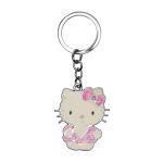 GCT Cat Pet Animal Lover Cartoon (KC-0164) Pink White Metal Keychain for Car Bike Girls Men Women Keyring