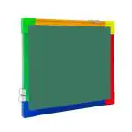 KIVA Non Magnetic One Side Green Board & Back Side White Board Colour full Border Frame 2x2 Feet Whiteboards  (Green, White) (60x60 CM)