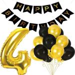 FANEX Baby Birthday Decorations Happy Birthday Banner, Number Foil, Metallic Balloons
