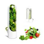 KATHIYAWADI Herb Savor Pod white-transparent BPA Free The Fridge Small Produce Vegetable Keeper Herbs Storage Vegetable container Keep fresh Innovation that Works Fresh Cut Herbs