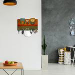 Artvibes Unique Stylish Wooden Key Holder for Wall Decor with Stylish Stainless Steel 5 Hooks Beautiful Key Organizer for Home Decoration(KH_800) (Multi 17)