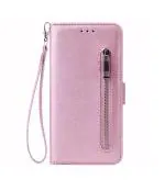 Trounce Zipper Series Faux Leather Pink Wallet Flip Case Mobile Cover For Samsung Galaxy F23